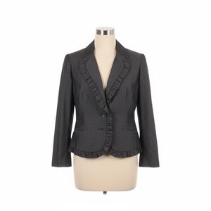 Ann Taylor LOFT Blue Ruffled Blazer